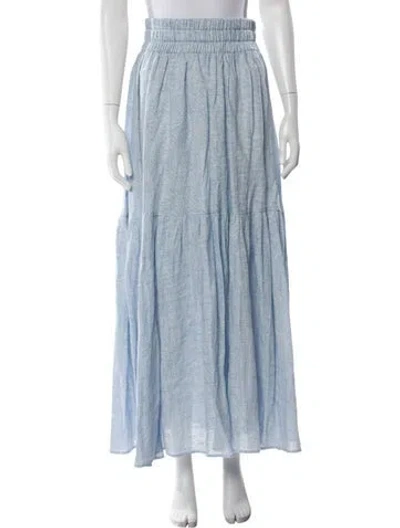 Pre-owned Mara Hoffman Hemp Long Skirt In Blue