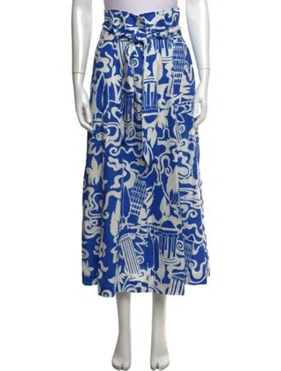 Pre-owned Mara Hoffman Hemp Long Skirt In Blue
