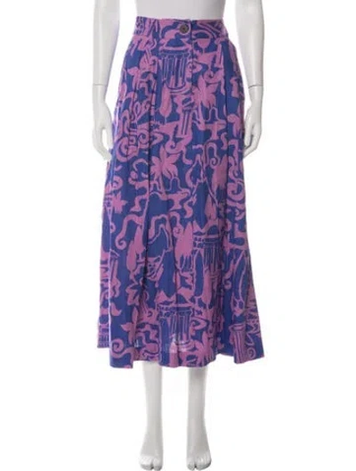 Pre-owned Mara Hoffman Hemp Long Skirt W/ Tags In Blue