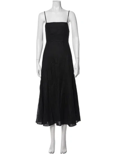 Pre-owned Mara Hoffman Hemp Midi Length Dress In Black