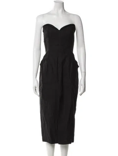 Pre-owned Mara Hoffman Hemp Midi Length Dress In Gray