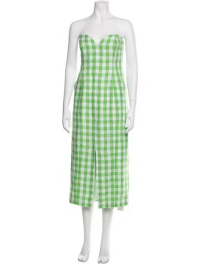 Pre-owned Mara Hoffman Hemp Midi Length Dress In Green