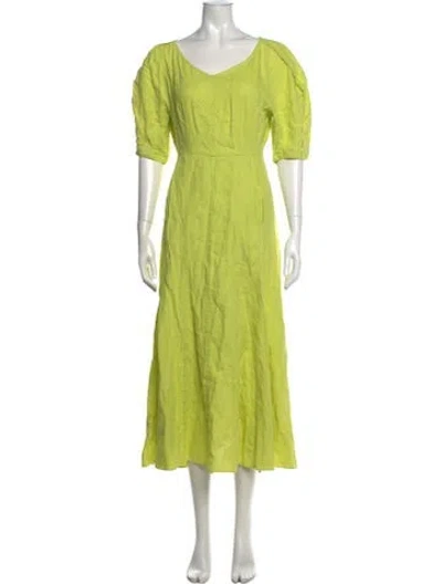 Pre-owned Mara Hoffman Hemp Midi Length Dress In Green