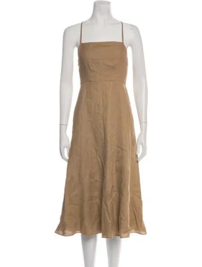 Pre-owned Mara Hoffman Hemp Midi Length Dress In Neutrals