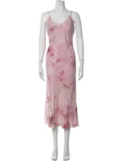 Pre-owned Mara Hoffman Hemp Midi Length Dress In Purple