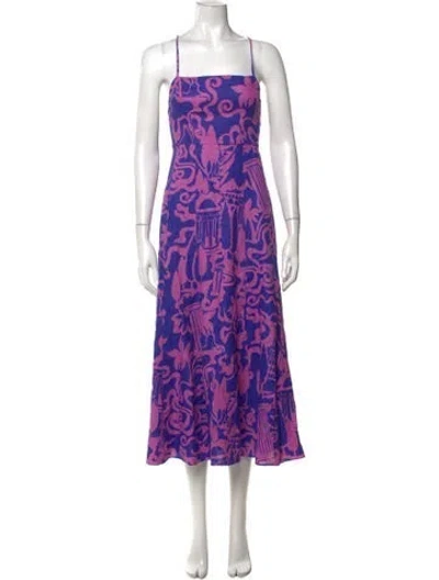 Pre-owned Mara Hoffman Hemp Midi Length Dress In Purple