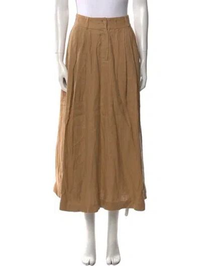 Pre-owned Mara Hoffman Hemp Midi Length Skirt In Brown