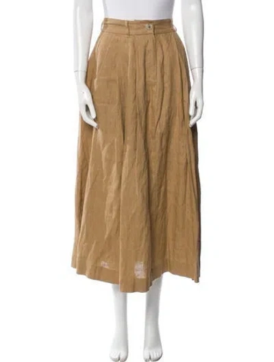 Pre-owned Mara Hoffman Hemp Midi Length Skirt In Brown