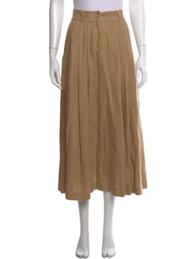 Pre-owned Mara Hoffman Hemp Midi Length Skirt In Brown