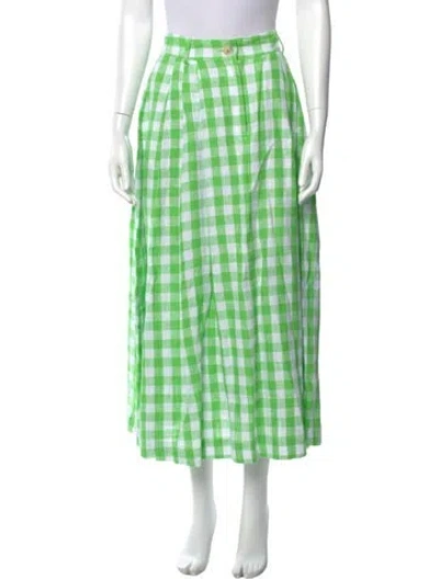 Pre-owned Mara Hoffman Hemp Midi Length Skirt In Green