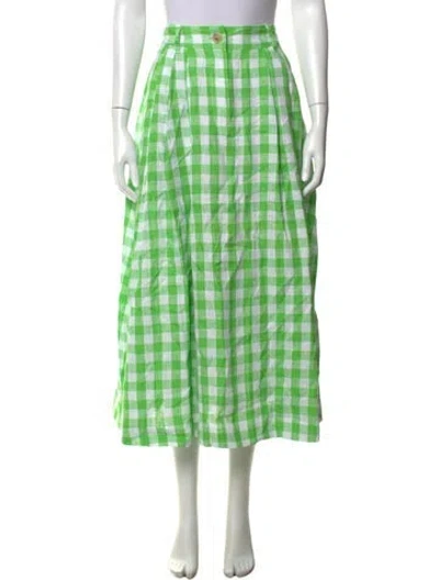 Pre-owned Mara Hoffman Hemp Midi Length Skirt In Green