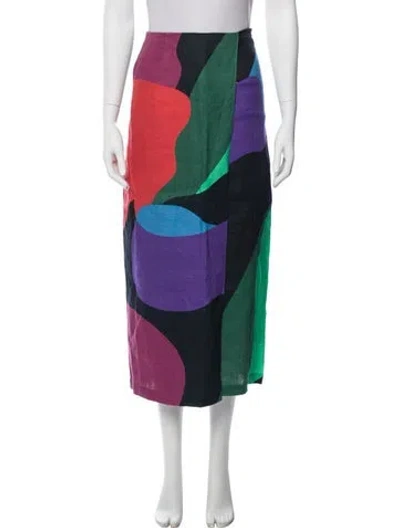 Pre-owned Mara Hoffman Hemp Midi Length Skirt In Multi