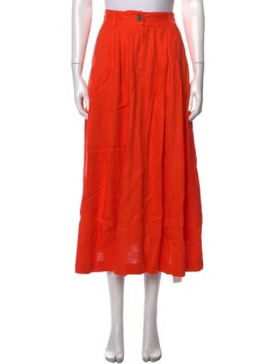 Pre-owned Mara Hoffman Hemp Midi Length Skirt In Orange
