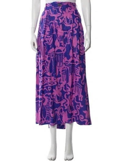 Pre-owned Mara Hoffman Hemp Midi Length Skirt In Purple