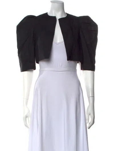 Pre-owned Mara Hoffman Hemp Open Front Top In Black