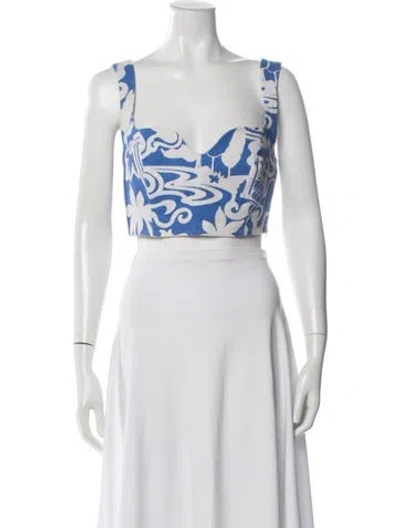 Pre-owned Mara Hoffman Hemp Printed Crop Top In Multi