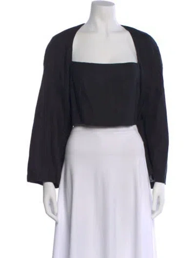 Pre-owned Mara Hoffman Hemp Square Neckline Crop Top In Black