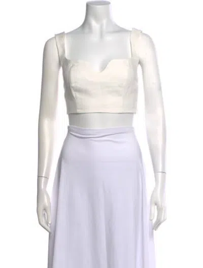 Pre-owned Mara Hoffman Hemp Square Neckline Crop Top In Black