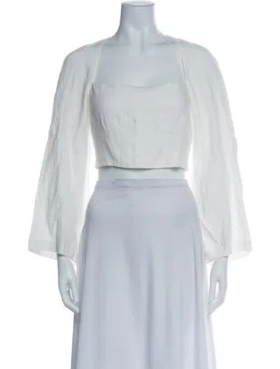 Pre-owned Mara Hoffman Hemp Square Neckline Crop Top In Multi