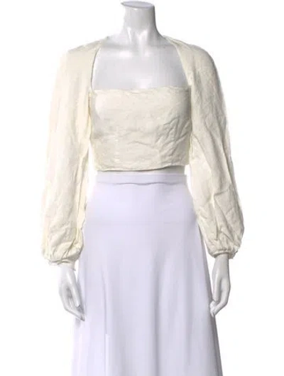 Pre-owned Mara Hoffman Hemp Square Neckline Crop Top In Neutral