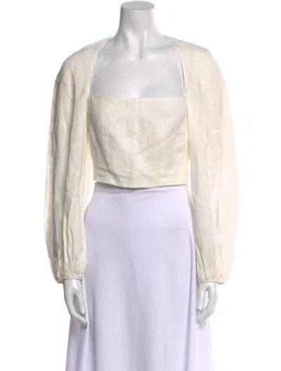 Pre-owned Mara Hoffman Hemp Square Neckline Crop Top In Neutral