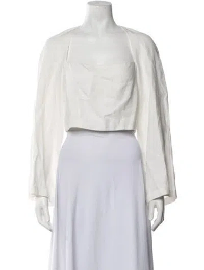 Pre-owned Mara Hoffman Hemp Square Neckline Crop Top In Neutrals