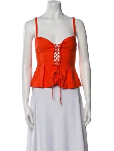 Pre-owned Mara Hoffman Hemp Square Neckline Crop Top In Orange