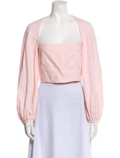 Pre-owned Mara Hoffman Hemp Square Neckline Crop Top In Pink