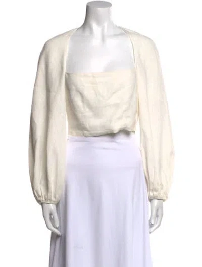 Pre-owned Mara Hoffman Hemp Square Neckline Crop Top W/ Tags In Neutral