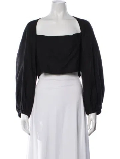 Pre-owned Mara Hoffman Hemp Square Neckline Top In Blue