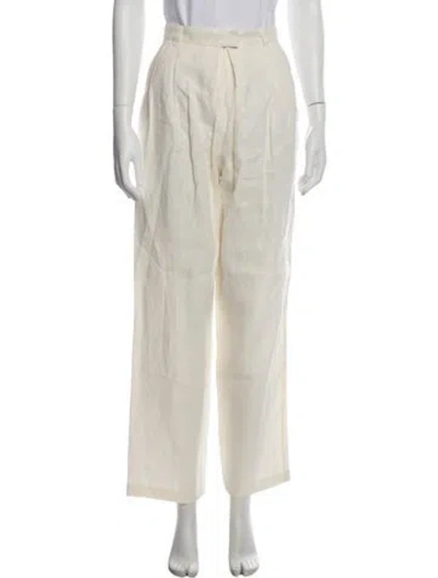 Pre-owned Mara Hoffman Hemp Straight Leg Pants In White