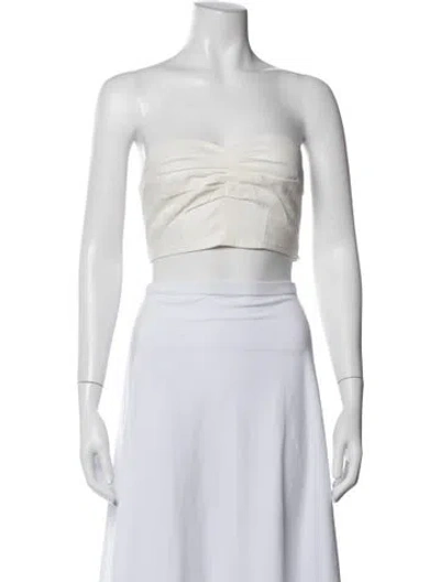 Pre-owned Mara Hoffman Hemp Strapless Crop Top In Neutral