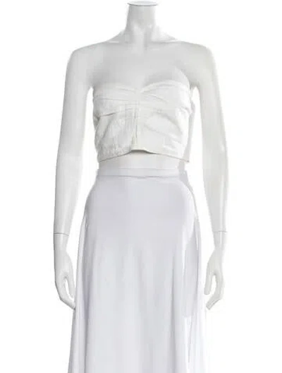 Pre-owned Mara Hoffman Hemp Strapless Crop Top In Neutrals