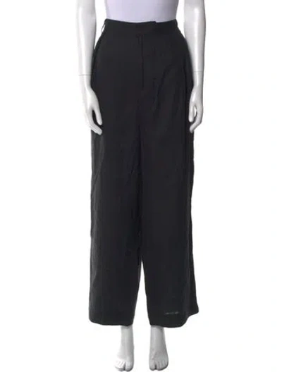 Pre-owned Mara Hoffman Hemp Wide Leg Pants In Black