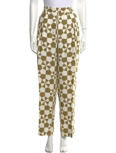 Pre-owned Mara Hoffman Hemp Wide Leg Pants In Green