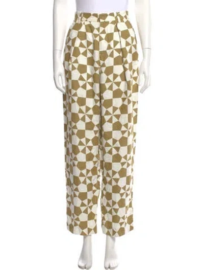 Pre-owned Mara Hoffman Hemp Wide Leg Pants In Green