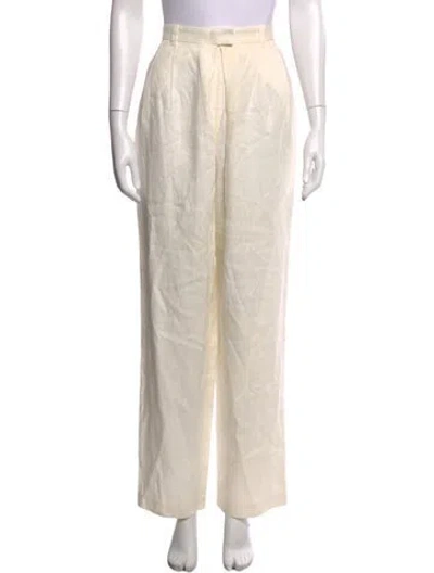 Pre-owned Mara Hoffman Hemp Wide Leg Pants In White