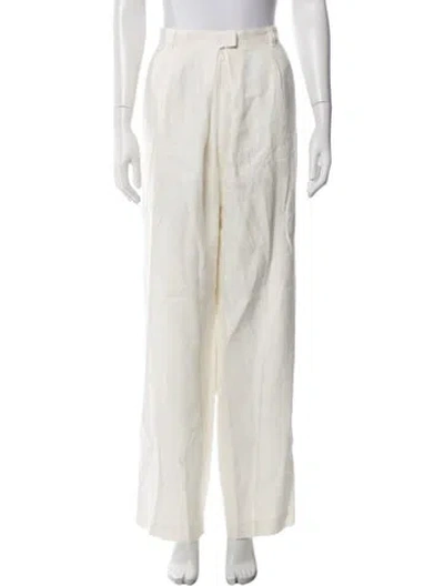 Pre-owned Mara Hoffman Hemp Wide Leg Pants In White