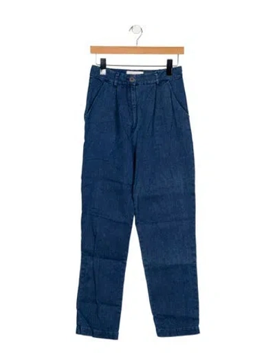 Pre-owned Mara Hoffman High-rise Straight Leg Jeans In Blue