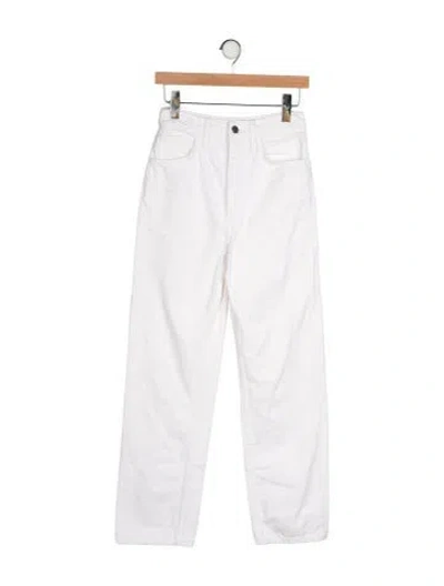Pre-owned Mara Hoffman High-rise Straight Leg Jeans In White