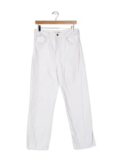 Pre-owned Mara Hoffman High-rise Straight Leg Jeans In White
