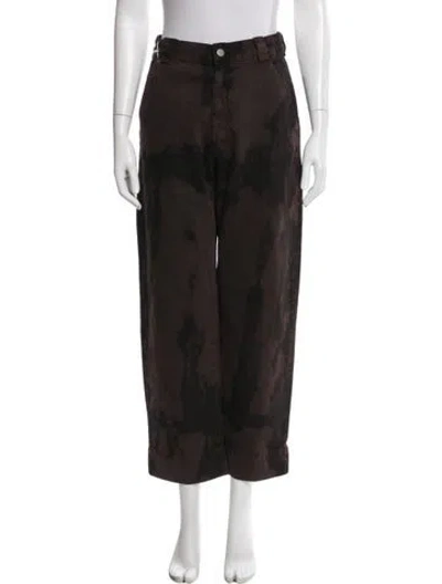 Pre-owned Mara Hoffman High-rise Wide Leg Jeans In Brown