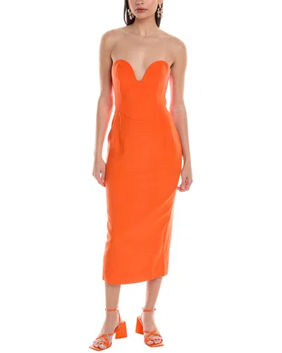 Mara Hoffman Isla Linen-blend Midi Dress In Orange