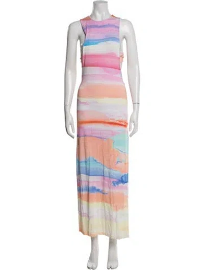 Pre-owned Mara Hoffman Jersey Long Dress In Orange