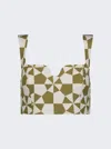 Mara Hoffman Jini Printed Organic Cotton Cropped Top In Green
