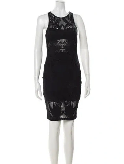 Pre-owned Mara Hoffman Lace Pattern Mini Dress In Black