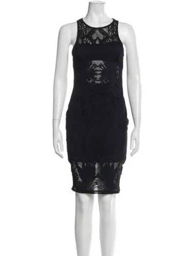 Pre-owned Mara Hoffman Lace Pattern Mini Dress In Black