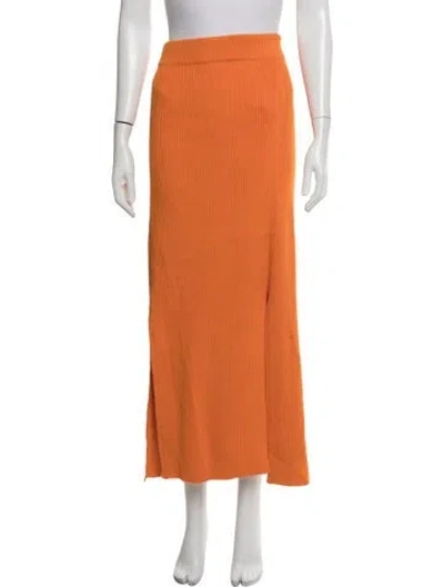 Pre-owned Mara Hoffman Lasercut Accents Long Skirt In Orange
