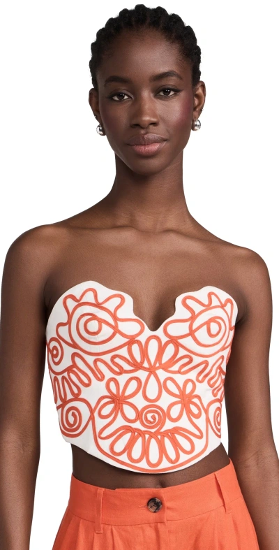 Mara Hoffman Women's Lena Corded Strapless Top In Poppy White