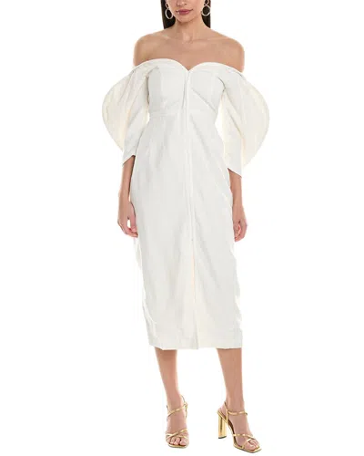 Mara Hoffman Leonara Linen-blend Midi Dress In White